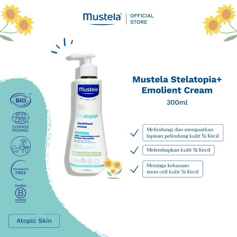 Jual Mustela Stelatopia+ Emollient Cream 300 mL 300ml exp 2028 - Lotion ...