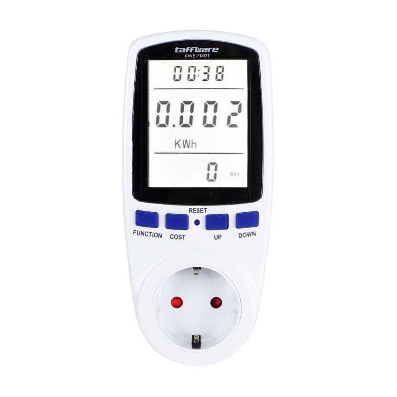 Jual Taffware KWE-PM01 kWh Meter Stop Kontak Pengukur Biaya Tegangan ...