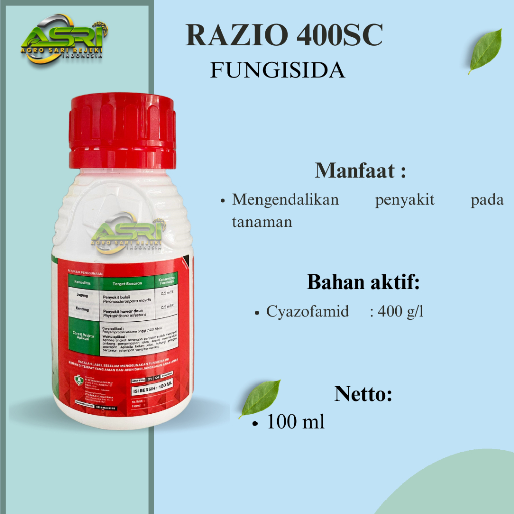 Jual RAZIO 400SC 100ml fungisida sistemik cyazofamid anti jamur busuk ...