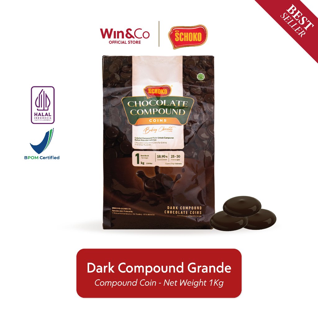 Jual SCHOKO Dark Compound Chocolate Coin - 1 Kg / Coklat Bentuk Koin ...