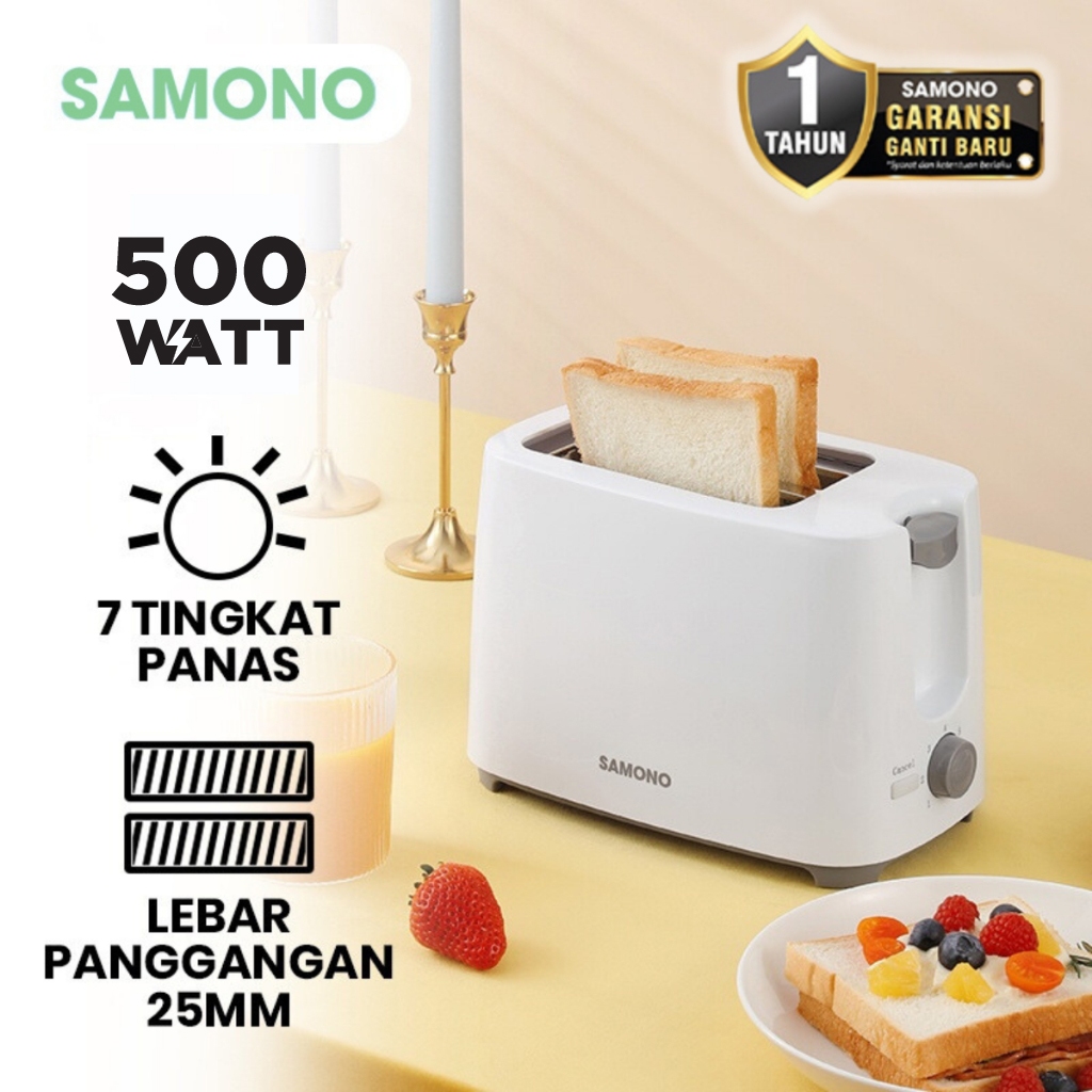 Jual SAMONO 500W Toaster Pemanggang Roti Listrik Bread Toaster 7 ...