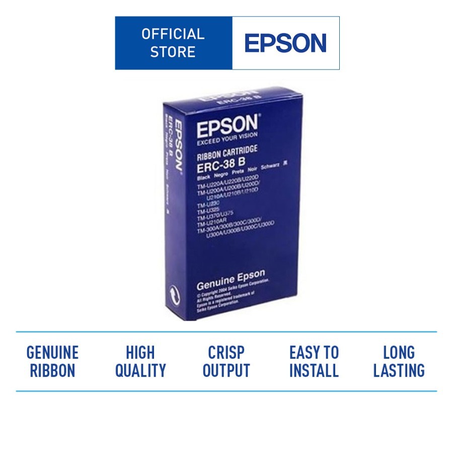 Jual BOX ERC38 B Black Ribbon Cartridge Epson Jamin 100% Original Box ...