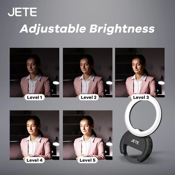 JETE RL1 Ring Light Selfie For Smartphone HP LED Rechargeable Clip On With 3 Light Mode Garansi