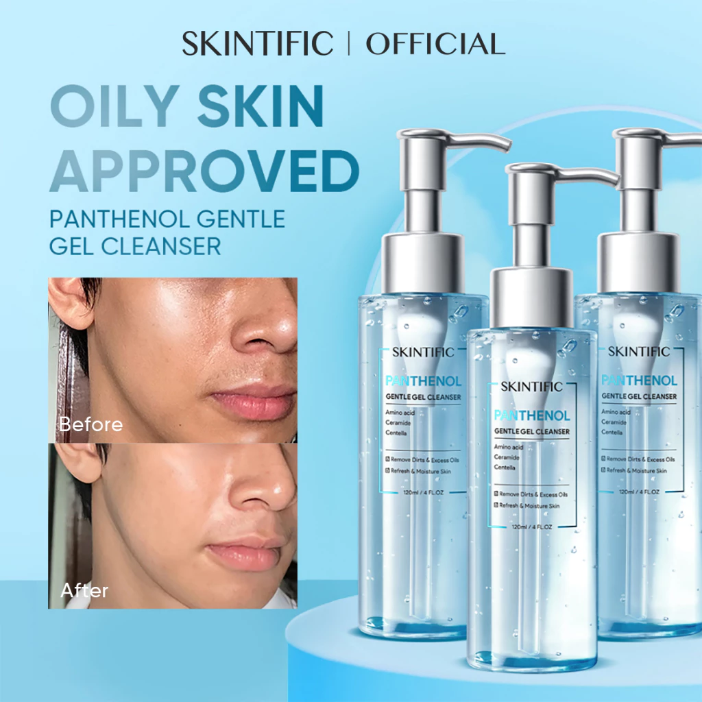 SKINTIFIC Gel Pembersih Lembut Panthenol dan Centella Asiatica 120ml - Paket 3pcs