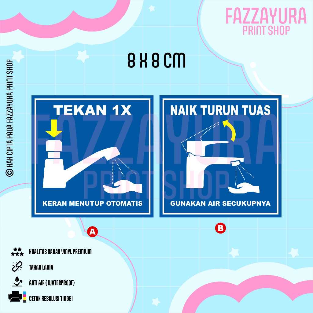 Jual STICKER CARA MENGGUNAKAN KERAN 8 X 8 CM | Shopee Indonesia