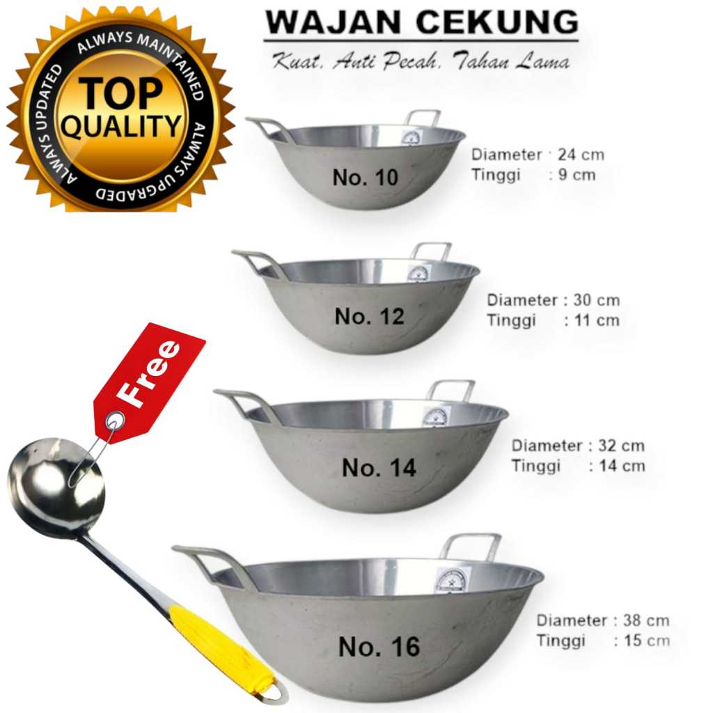 Jual kuwali Keceng Pengorengan Cekung Katel Alumunium Cekung Wok pan ...