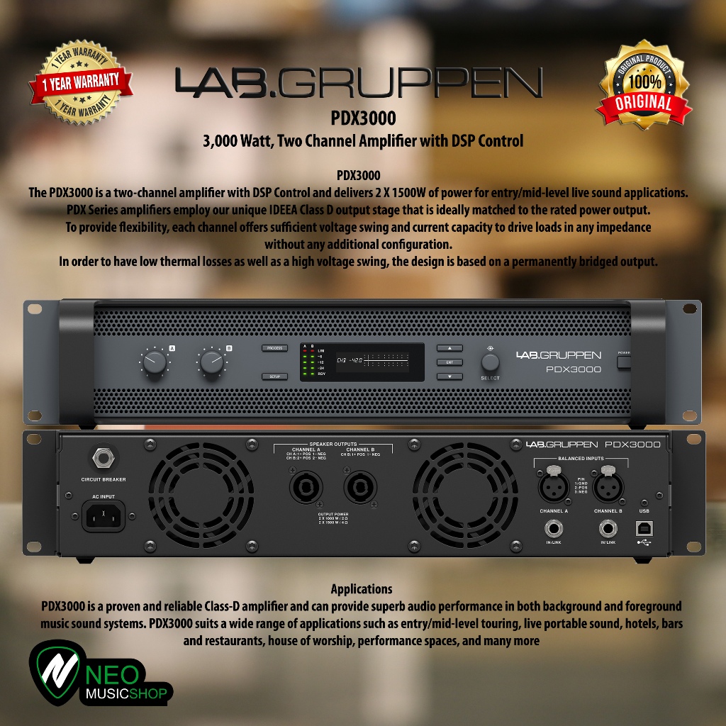 Jual LAB GRUPPEN PDX3000 3,000 Watt, Two Channel Amplifier with DSP ...