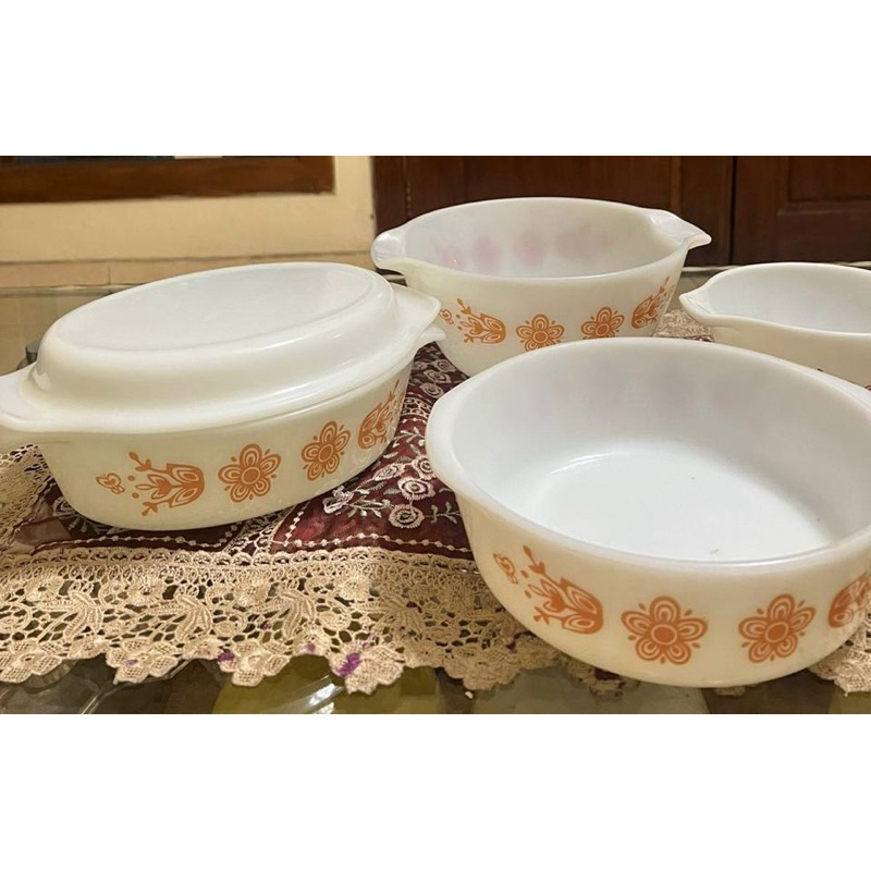 Jual Pyrex Vintage Antiques Flower Set Isi 6 Unique Cantik | Shopee ...