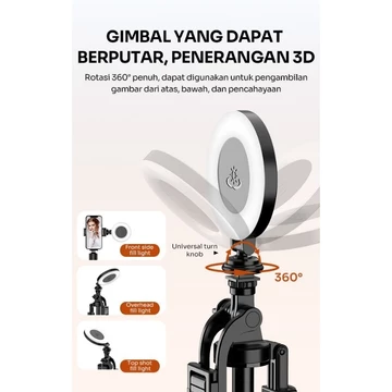 Ring Light Portabel Lampu Selfie Portabel Robot RFL02 Beuty Fill Light Three Mode And Brightness