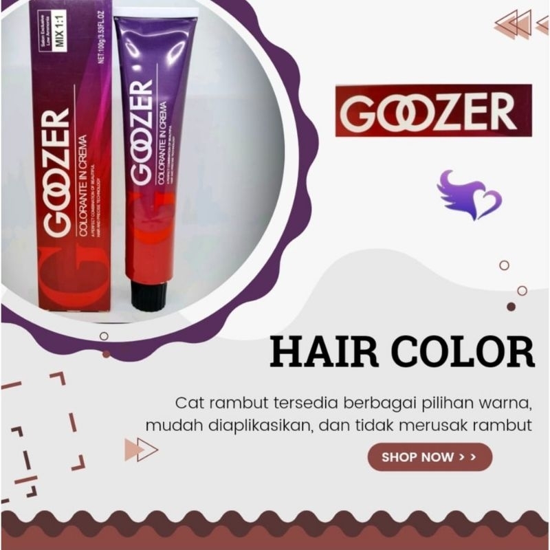 Jual cat pewarna semir rambut goozer hair color 100gr ready semua warna ...
