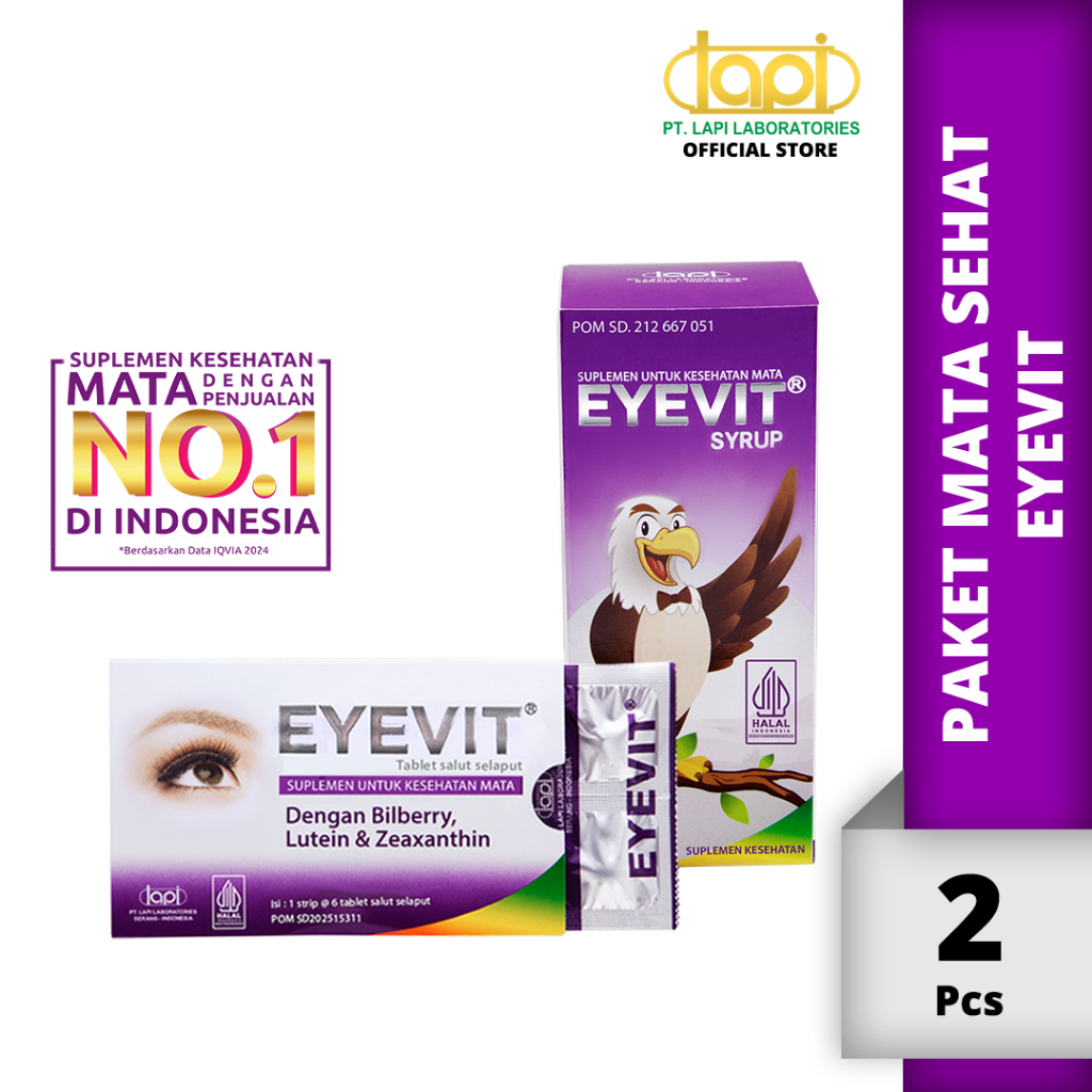 Jual Paket EYEVIT Syrup 60ml & EYEVIT Tablet - 1 Strip @ 6 Tablet ...