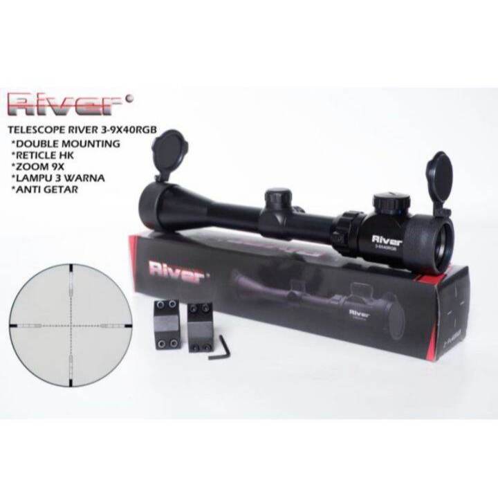 Jual Teleskop RIVER 3-9X40 RGB MS RETIKEL Original | Shopee Indonesia