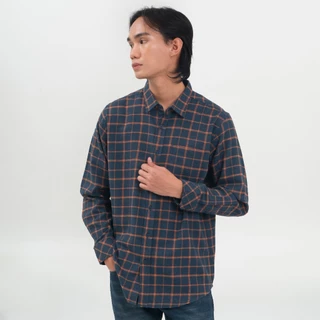 M231 Kemeja Pria Flannel Panjang Navy 0893