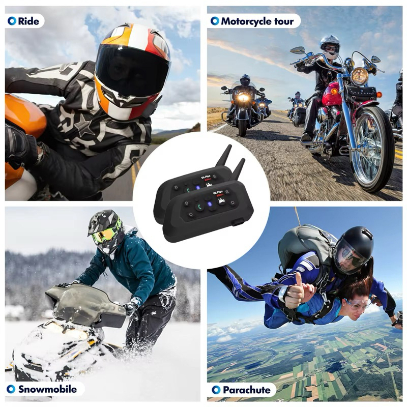 Jual INTERCOM V6 PLUS HEADSET HELM BLUETOOTH 6 RIDER PAIRING WATER ...