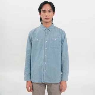 M231 Kemeja Pria Denim Panjang Light Blue 0684B