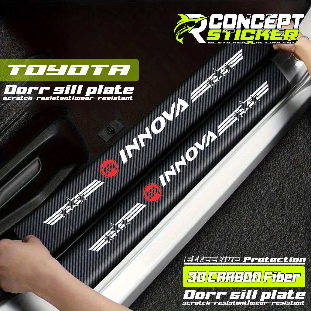 Jual 9pcs stiker carbon mobil toyota innova cutting stiker pelindung ...