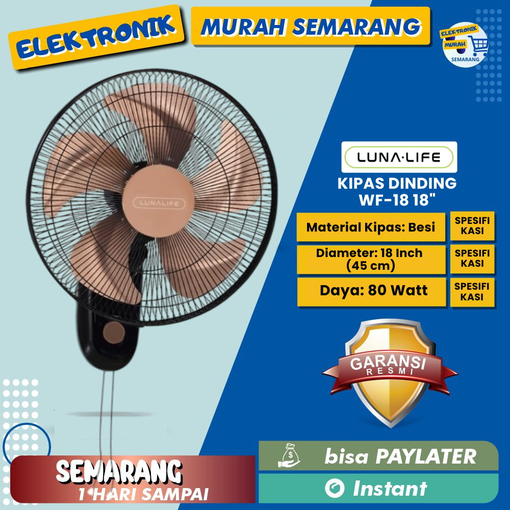 Jual LUNA LIFE Kipas Angin Tornado WF18 Kipas Dinding WF-18 Wall Fan 