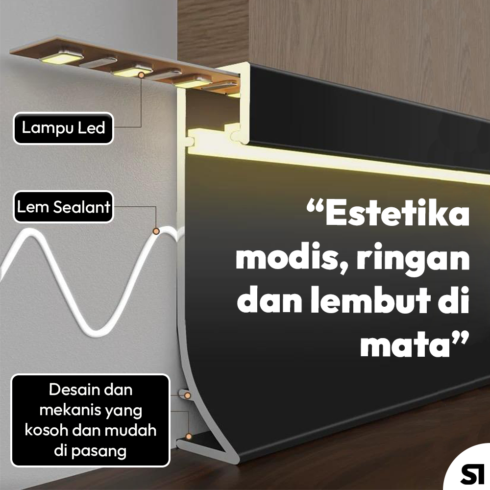 Jual LIS PLINT ALUMUNIUM LED, LIS SKIRTING ALUMINUM LED, LIS ALUMUNIUM ...