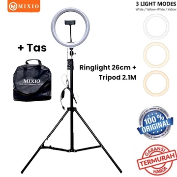 MIXIO Ring Light 33cm Light Stand Tripod 2M Selfie Livestreamer
