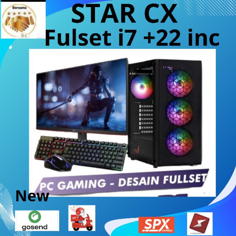 Jual PC Gaming editing core i7 Ram 16 gb Ssd 512gb Hdd 500 gb Monitor ...