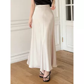DUNEYA Rok Satin Silk Premium Satin Skirt Midi Lenght Panjang Rok Slik Korean Style Basic Wanita