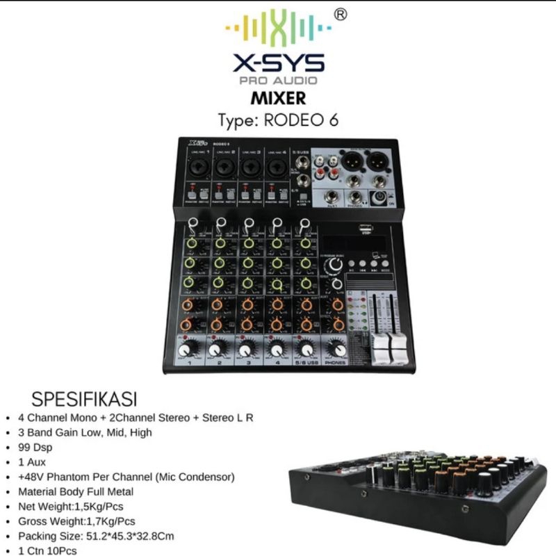 Jual Mixer X-SYS Type RODEO 6 6Channel | Shopee Indonesia