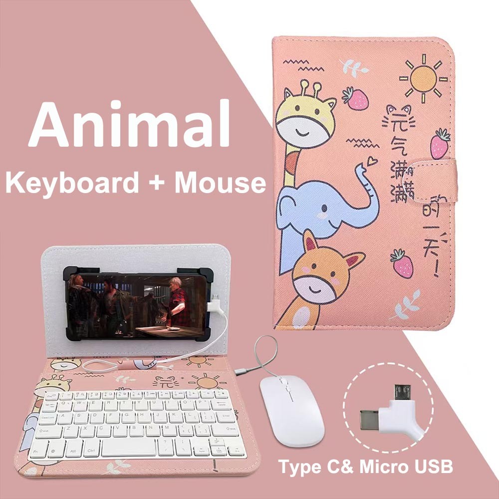 Jual OTG Keyboard untuk Android Phone Holder PU Cover fit dari 6-8 ...