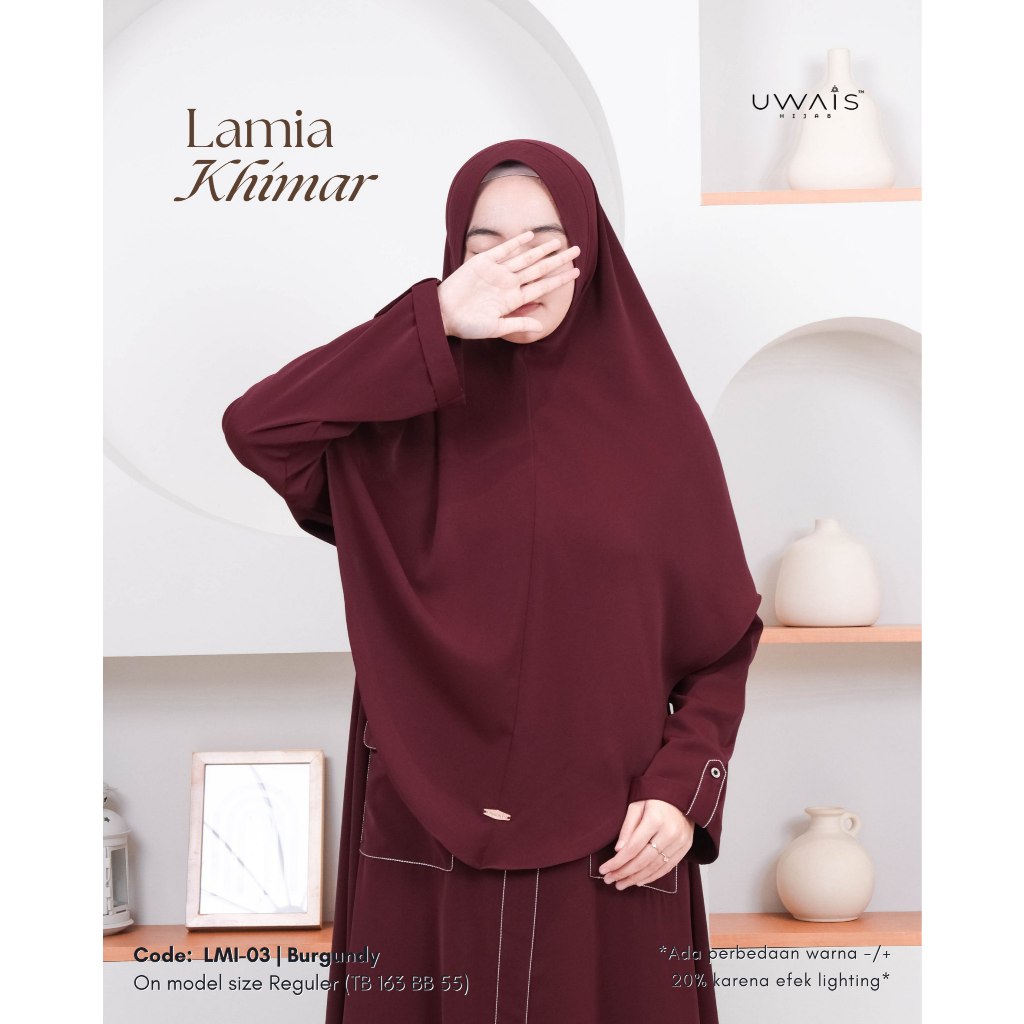 Lamia Khimar Hijab Anti UV Umroh Haji Jilbab Instan Soft Pad Polos Syari Kerudung Anti Tembem