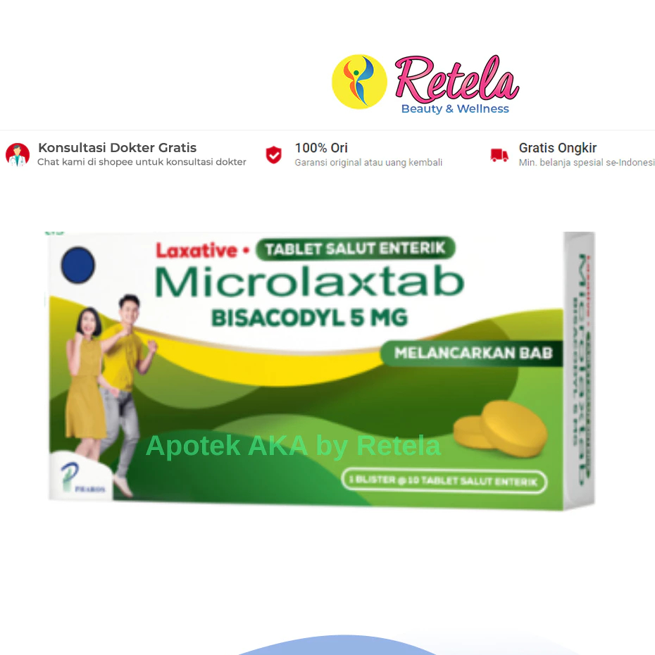 Jual MICROLAX TAB 5 MG PER BOX ISI 10 TABLET / Melancarkan BAB ...
