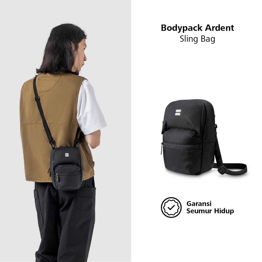 Jual Bodypack Ardent Sling Bag - Black | Shopee Indonesia