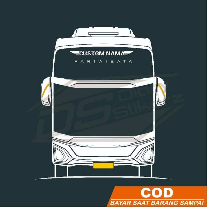 Jual stiker kaca bus depan,custom nama dan pariwisata | Shopee Indonesia