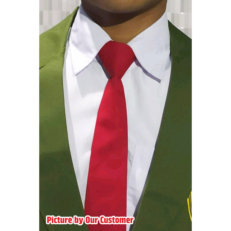 Dasi Merah Hitam Formal Premium Katun Polyester