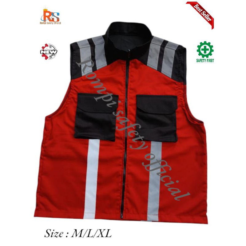 Jual CUSTOM ROMPI SAFETY / SAFETY VEST MODEL KERAH / ROMPI PROYEK ...