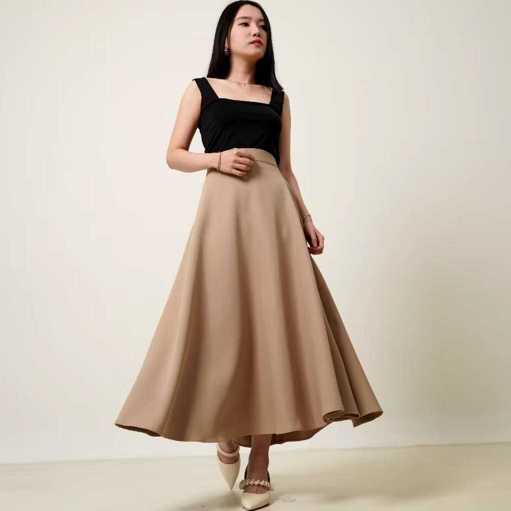 Jual FUJI Midi Skirt | Rok Kerja Kuliah Wanita | Rok Wanita Korean ...