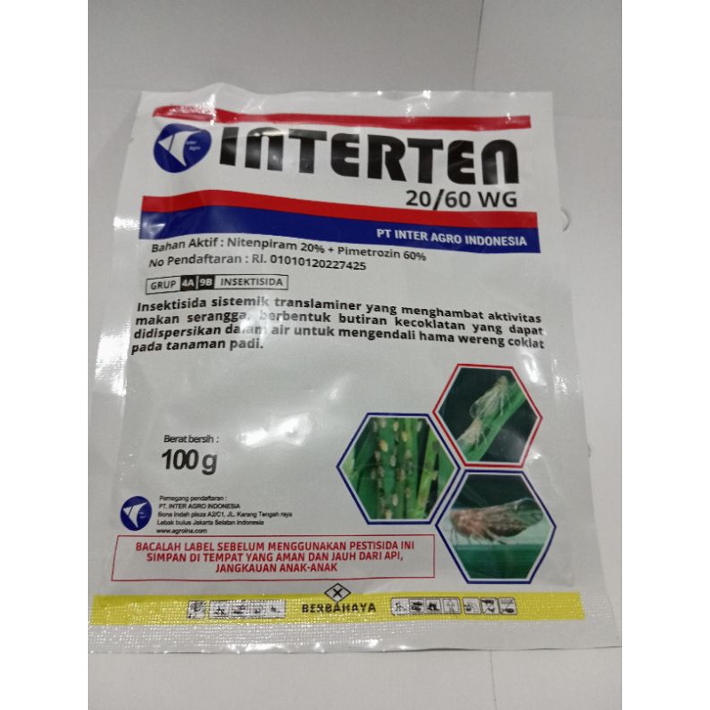 Jual Interten 20/60WG Insektisida Nitenpiram 20% & Pimetrozin 60% Isi ...