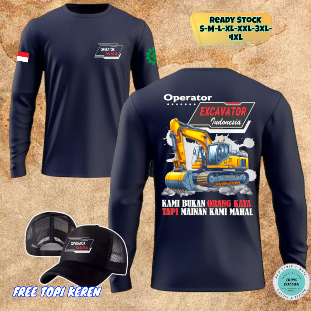 Jual TSHIRT PROFESI OPERATOR EXCAVATOR INDONESIA OPERATOR MUDA KAMI ...