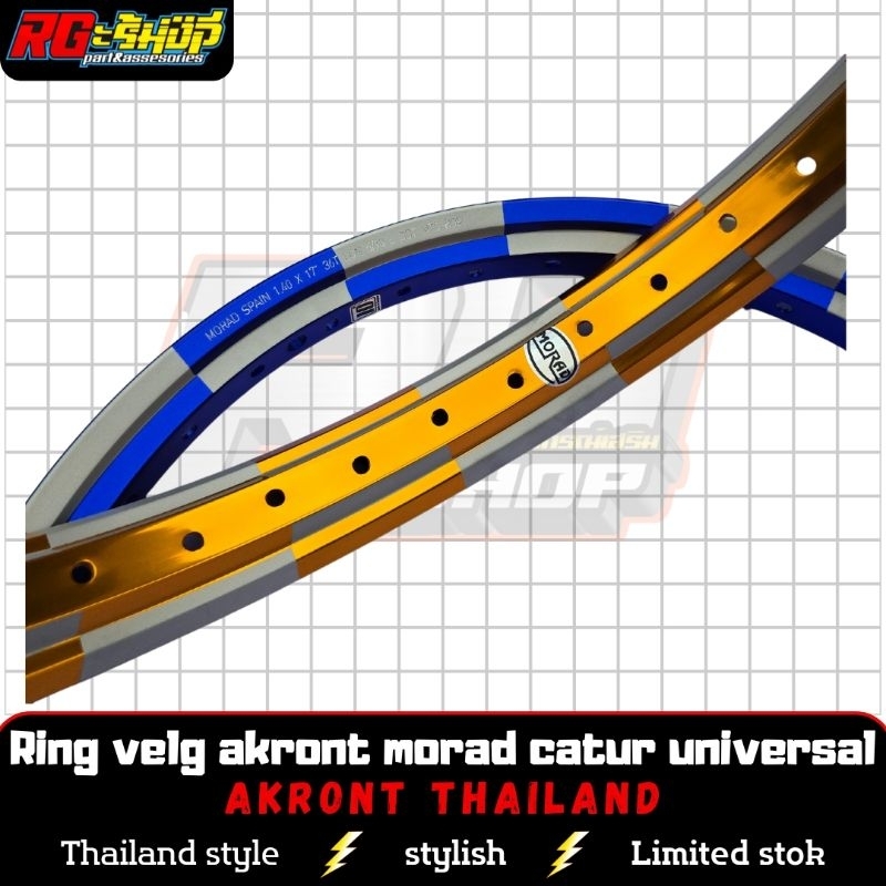 Jual Velg Pelek Akront Morad Catur Dual Tone Two Tone Blue Orange ...