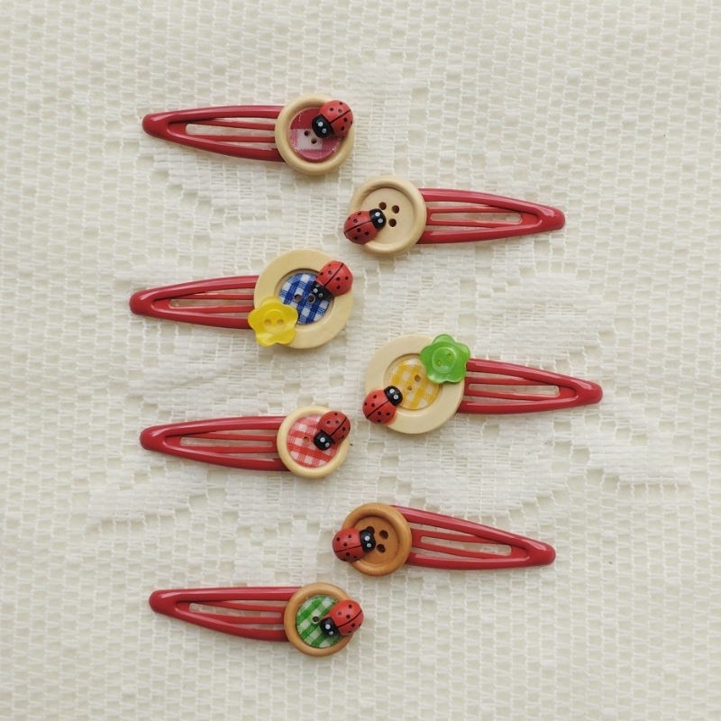 Jual Picnic theme Button Hairclips | jepit kancing lucu | cute shoujo ...