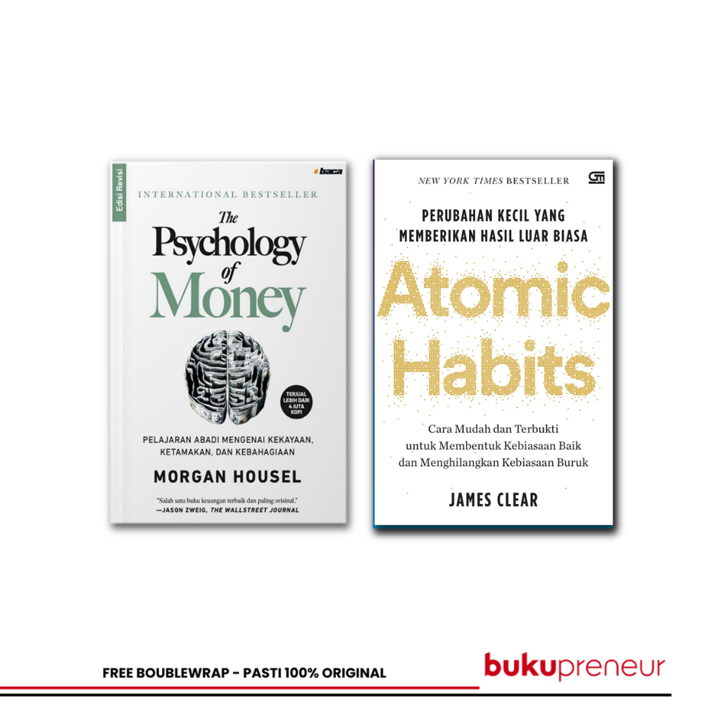 Bukupreneur Paket Atomic Habits + The Psychology of Money