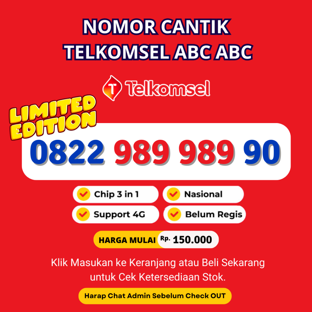 Jual Nomor Cantik Telkomsel Seri ABC ABC Murah Rapi - Nomor Cantik ...