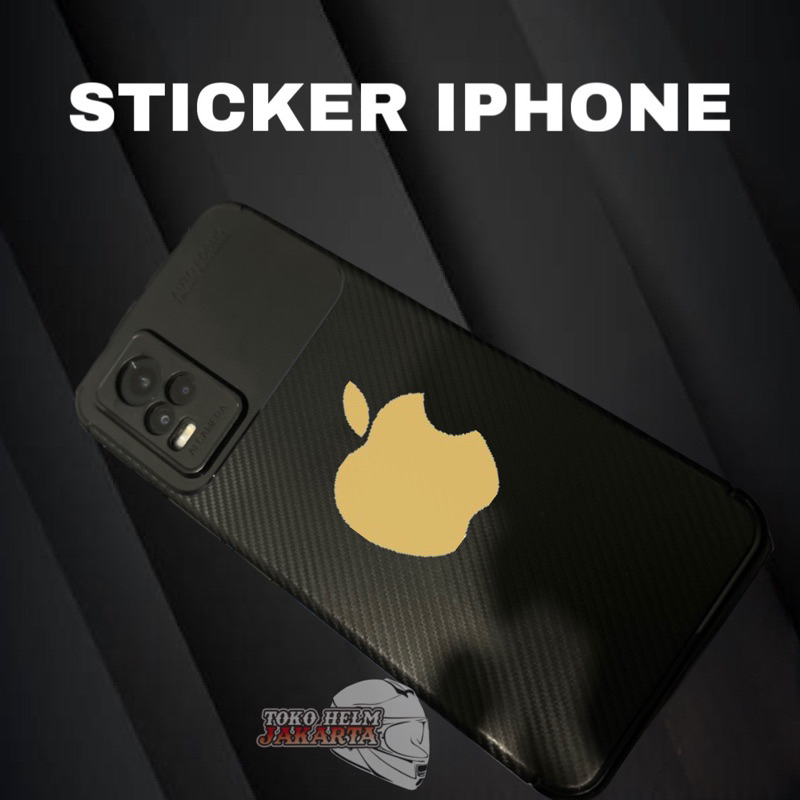 Jual stiker cutting apple sticker brand iphone sticker motor uk 4,25X5 ...