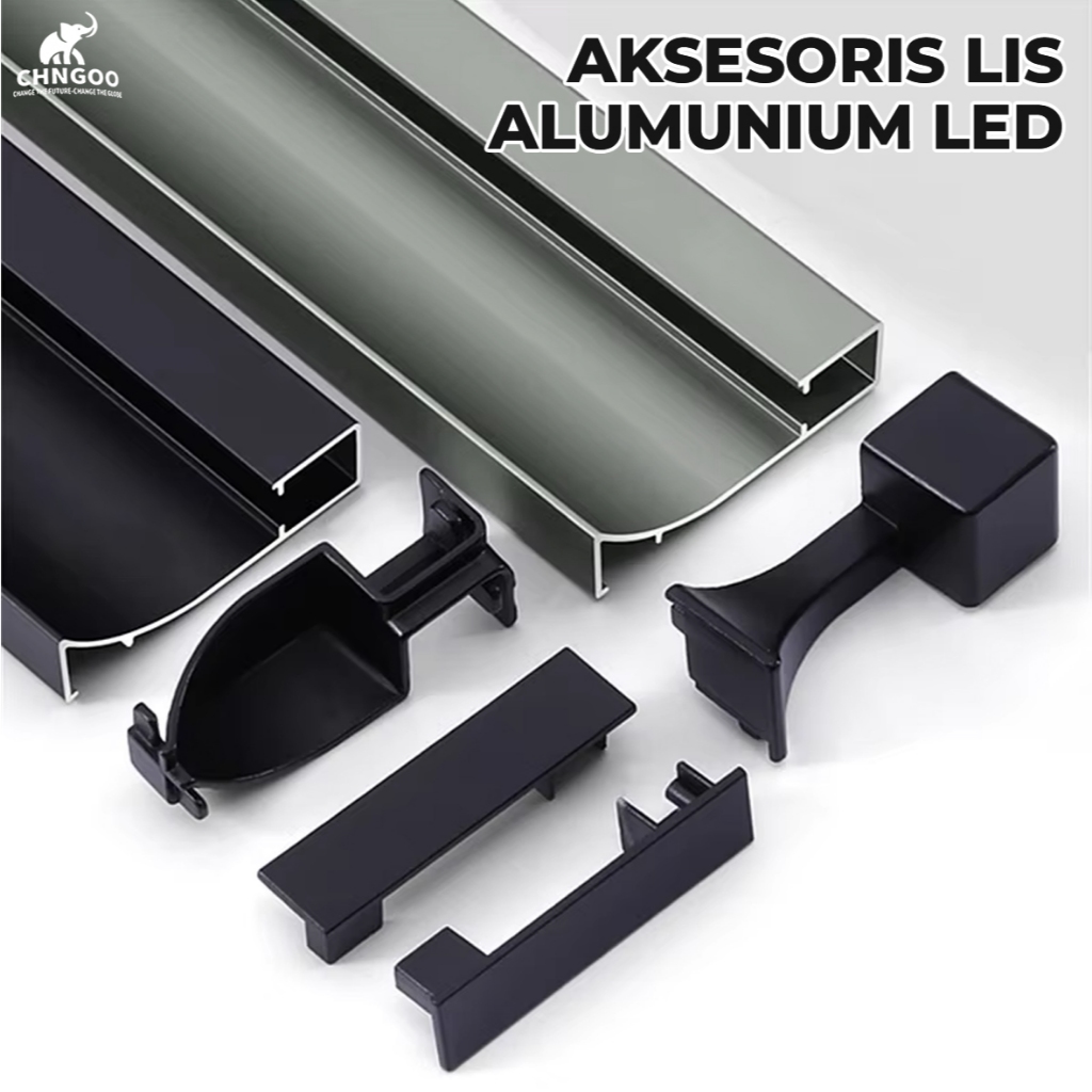 Jual Aksesoris Lis Alumunium LED Black/Gray 8cm | Shopee Indonesia