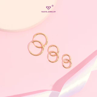 Yaxiya Anting Gipsy Polos Perhiasan Lapis Emas 18k A02