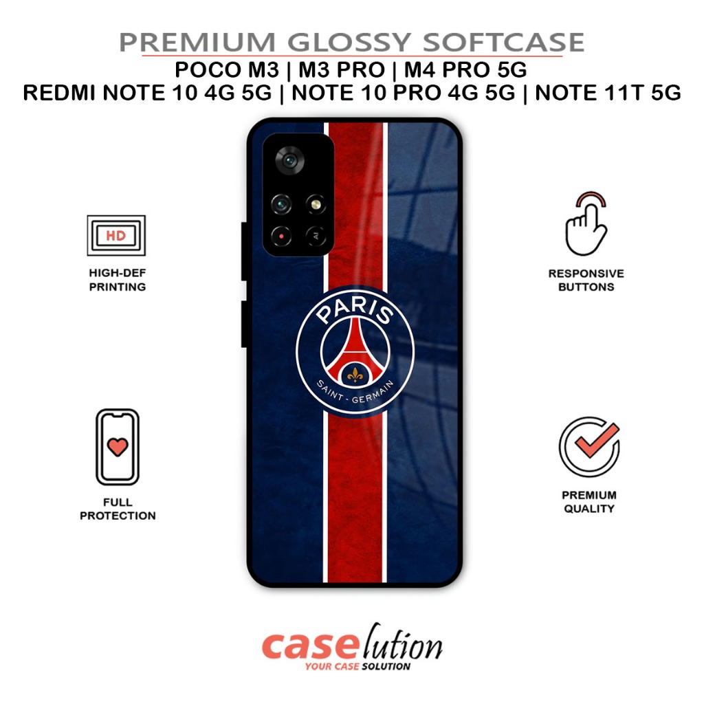 Coque Silicone Pour Xiaomi Redmi Note 14 5G – Motif PSG Foot 2 Couleurs – Protection Anti-choc, Fabrication Française - 4