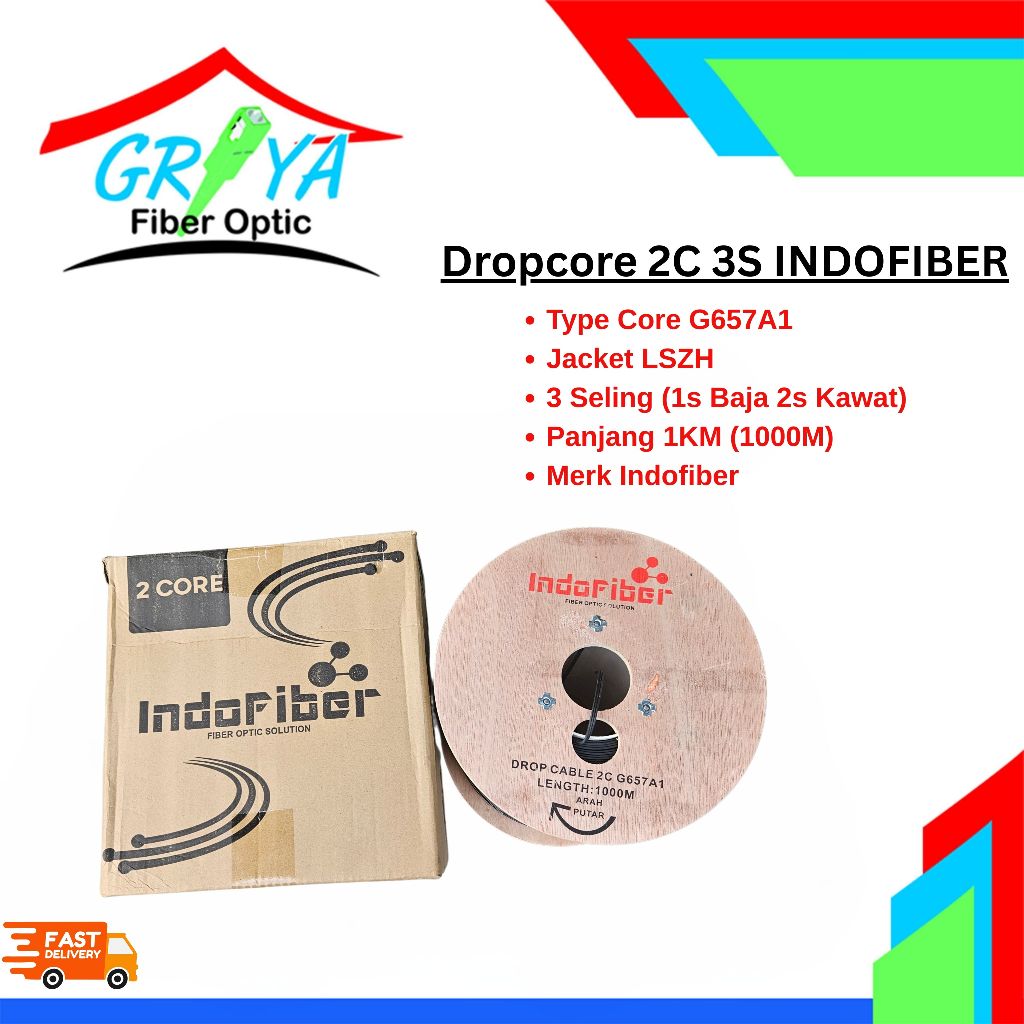 Jual Dropcore 2 Core 3 Seling Indofiber Kabel Dropcore 2c 3s Panjang ...