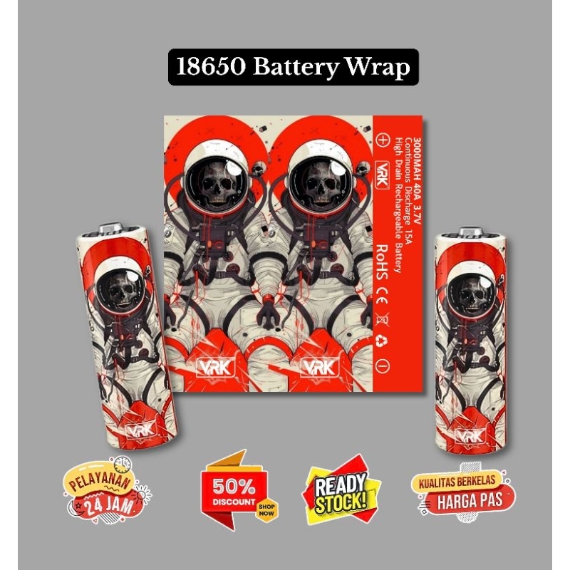 Jual Holdingskyy - Skin Stiker Wrap Baterai 18650 Motif ODBehh RANDOM ...