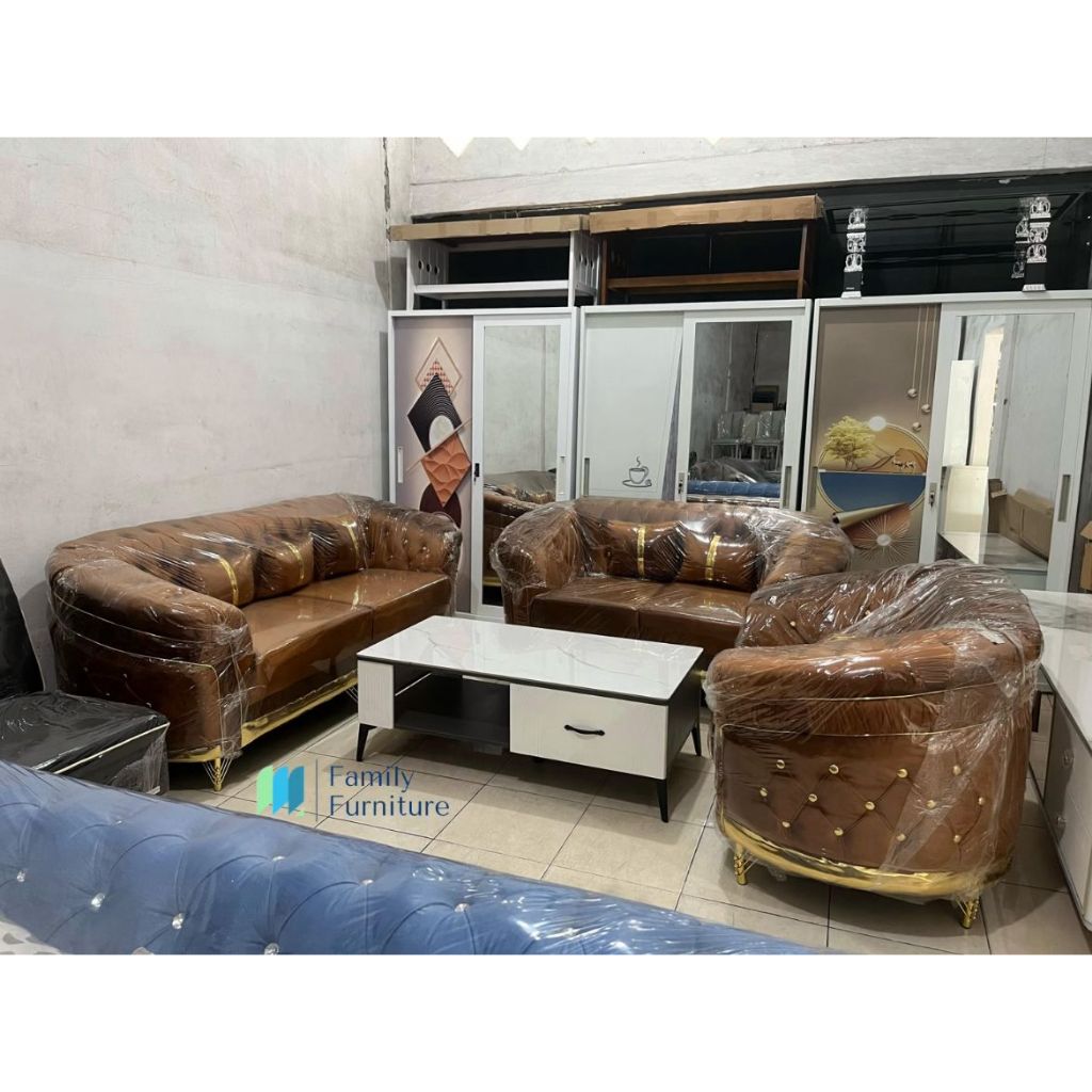 Jual 1 Set Sofa Turki 3 2 1 Seat dengan Meja Tamu Granit | Shopee Indonesia