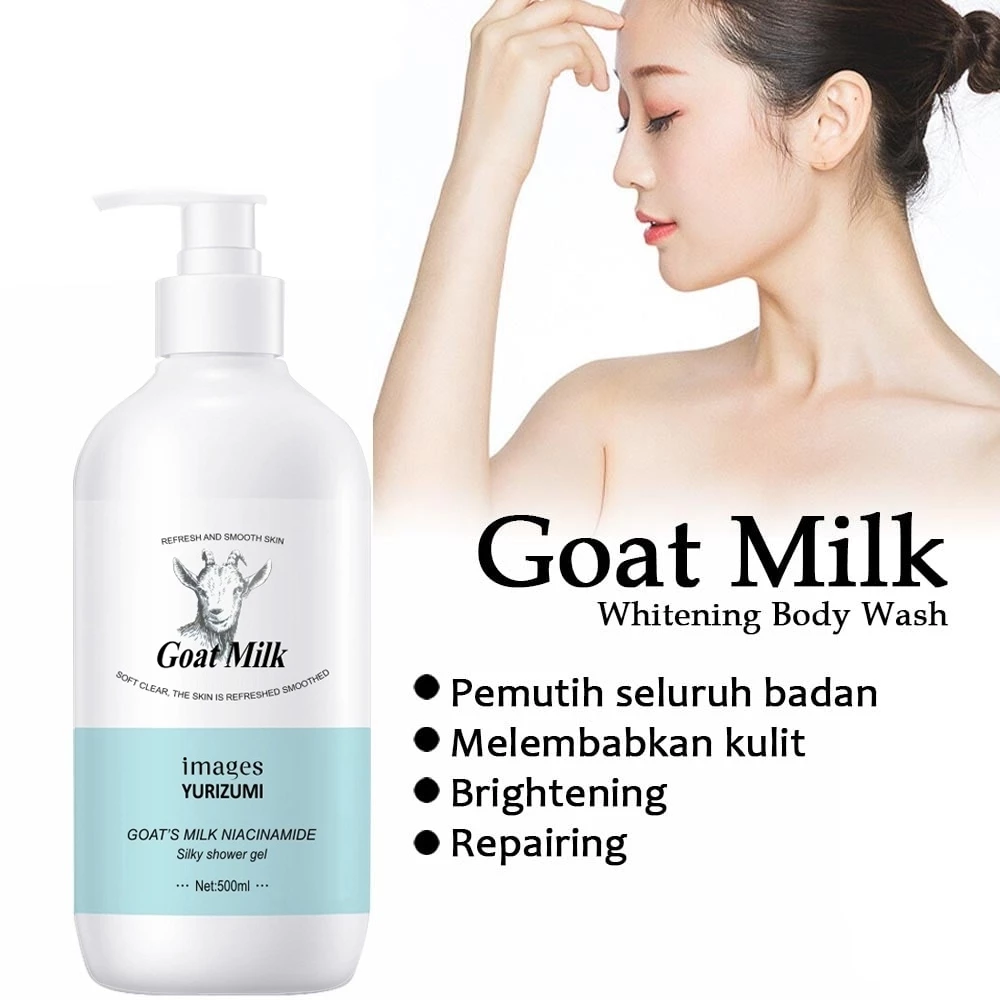 Sabun Pemutih Badan Susu Kambing Exgyan Goat Milk Shower Gel Sabun Mandi Cair Whitening | AutoStock