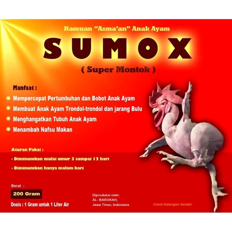 Jual SUMOX | Super Montox | Vitamin Ayam Broiler- Ayam gendut dan ...