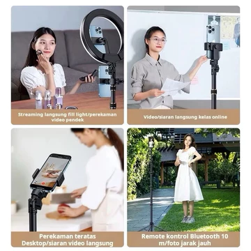 Tripod 2 1 Meter Besi Tripod Tongkat Selfie Ringlight HP Kamera Lengkap Tripod Holder HP